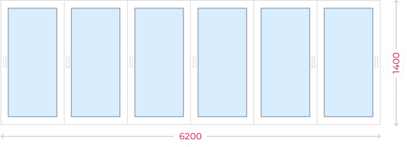 Размеры лоджии 6200